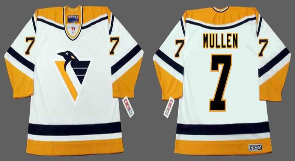 2019 Men Pittsburgh Penguins #7 Mullen White CCM NHL jerseys